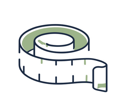 Measuring tape weight loss icon vector