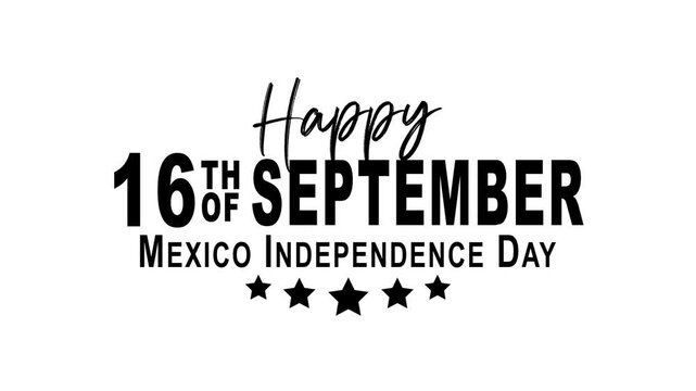 Happy mexico independence day text animation. Ideal for social media posts or promotional videos.