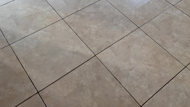 Beige Ceramic Floor Tile Texture Close Up