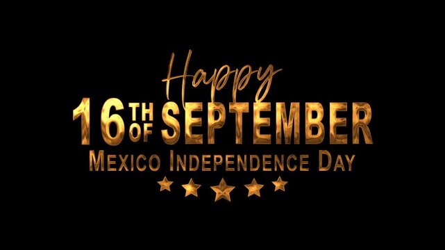 Mexico independence day greeting with five shiny stars, perfect for festive holiday promotions or social media posts.