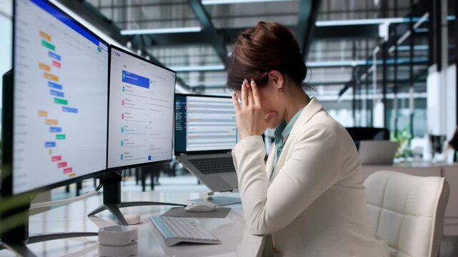 Corporate Employee Feeling Stressed And Tired
