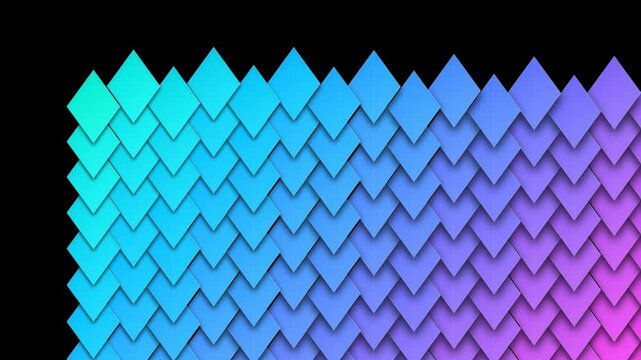 Abstract background with overlapping diamond shapes in a colorful blue and purple gradient pattern 4k Motion Video