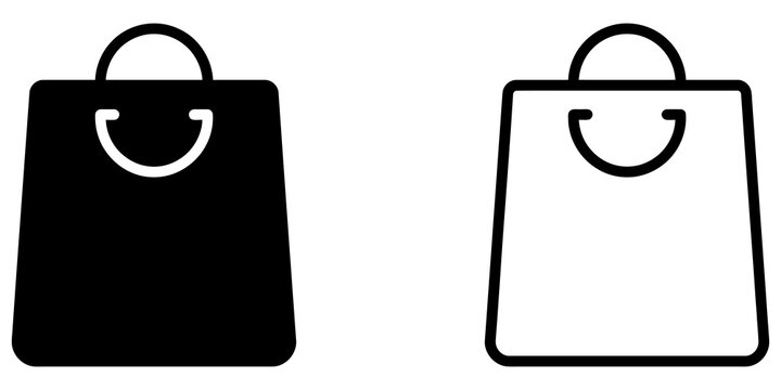 Shopping bag icon on png background for retail commerce and fashion.