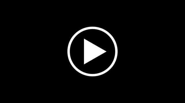 Rotating play and pause button animation on transparent background. Loop 4K video play button animation.