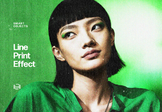 Line Print Effect For Poster And Social Media Design