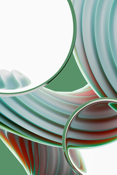 3D Teal Glass Curve