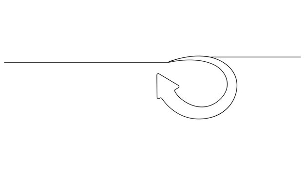 Refresh Reload Arrow Symbol Minimalist Continuous Line Art