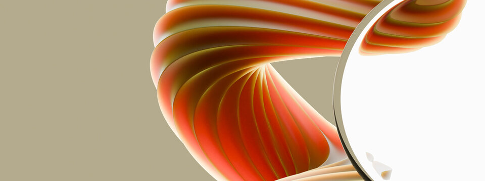 3D Crimson Glass Ribbon