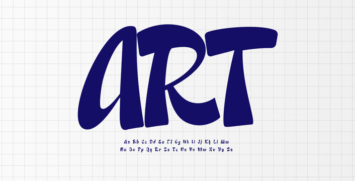 Font Logo Alphabet Vector Letter Set Handmade Script Typography, Creative Fun Typographic Design for Playful Title Text, Quirky Poster Headline, Type Logotype, Brush Fonts. Vector Typeface