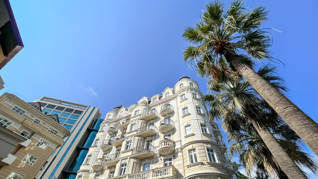 Matisse apart hotel in central Sochi surrounded by palm trees, Russia