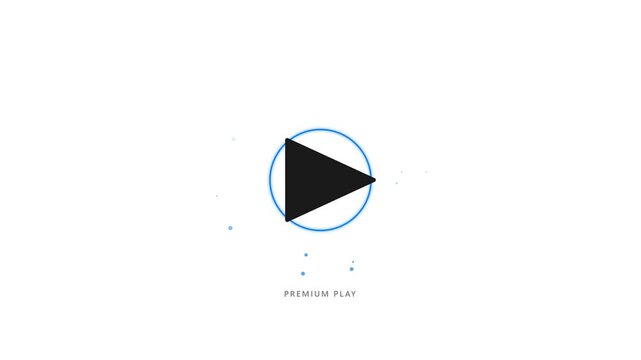 Minimalist Digital Play Button Symbol With Surrounding Particles For Media Interface Design Assets