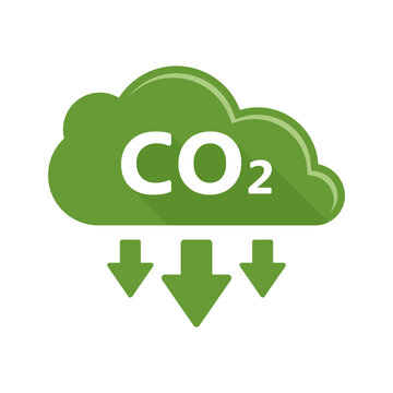 CO2 emissions icon in flat style. Cloud co2 reduction vector illustration on isolated background. Carbon dioxide pollution sign business concept.