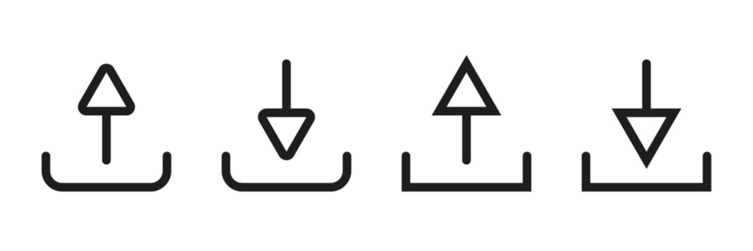 Download arrow icon set collection in flat style. File install vector illustration on isolated background. Computer sign business concept.