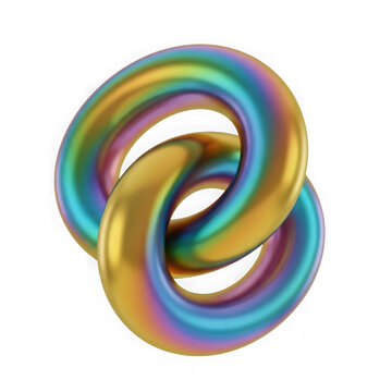 Colorful 3d abstract mobius strip design