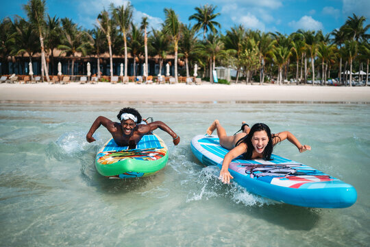 Couple enjoying their tropical vacation with peace of mind, secured by reliable travel insurance