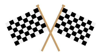 Fototapeta premium Crossed checkered racing flags on poles