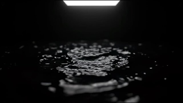Thick Black Liquid Creating Slow Micro Waves in Absolute Pitch Black Void
