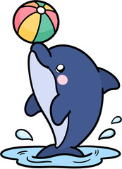 Naklejka premium Cute dolphin character 