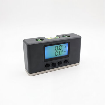 Generic high-precision dual-axis digital electronic inclinometer level isolated on white.