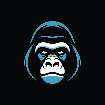 Minimalist gorilla head logo design