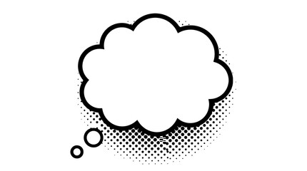 Fototapeta premium Black and White Comic Thought Bubble Frame Vector Graphic Template