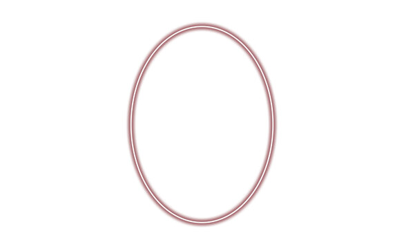 Glowing red oval frame isolated on transparent background