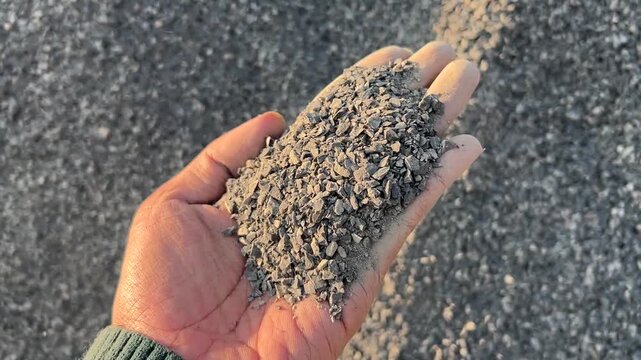 visually check the roughness of the stone ash