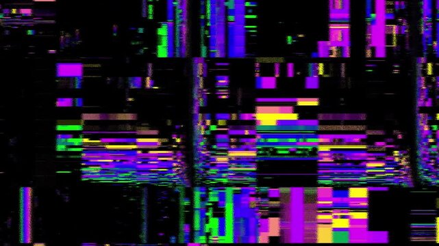 Digital glitch overlay video background with abstract futuristic shape and geometric design Loop motion fractal generated