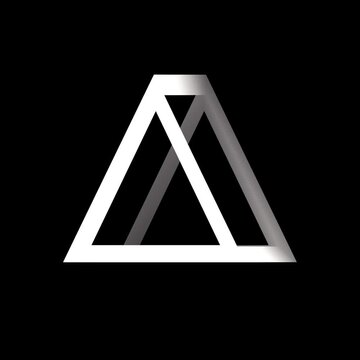 3D white geometric shape rotation on black. Triangle-square transformation illusion. Visual perception and perspective concept. AI generated in 4K.