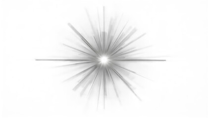 Fototapeta premium Abstract monochrome sunburst light effect isolated on transparent background