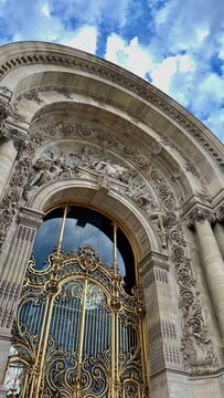 Entrance gate and facade of Petit Palais in Paris, France
