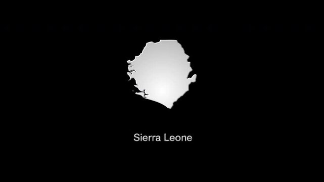 Sierra leone country map revealing on black background
