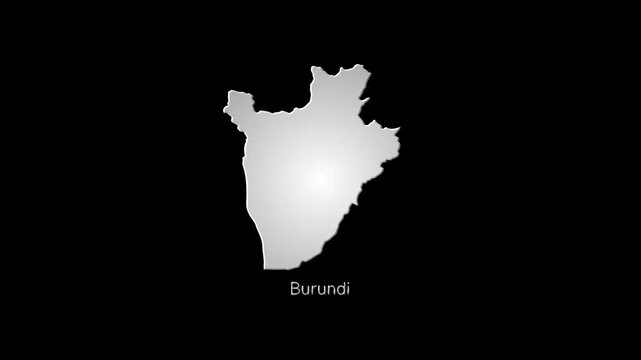 Burundi map revealing from colorful pixels animation