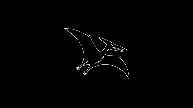 Animated pterodactyl dinosaur flying across the screen