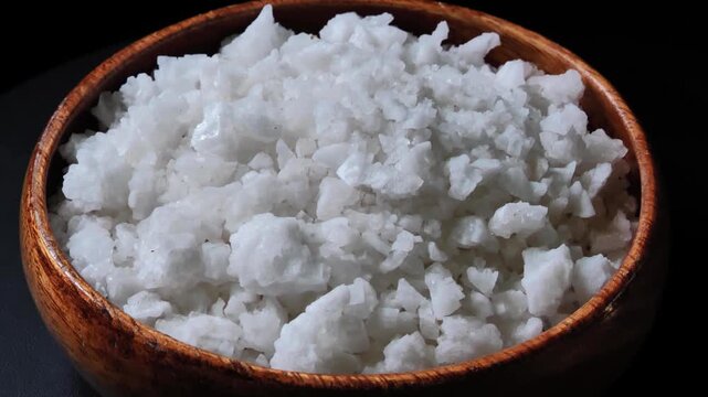 Sea Salt in a wood Bowl	
