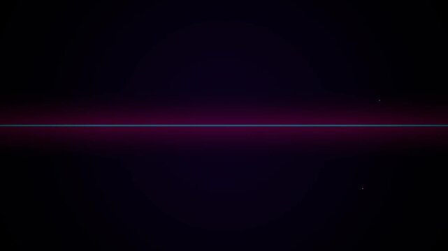 A thin horizontal line of bright purple neon light glowing on a dark black background creating a simple modern abstract graphic design element for technology and digital art 4k Motion Video