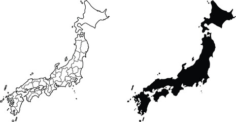 map of japan icon, presentation design element. geographic outline illustration for travel © Shimul