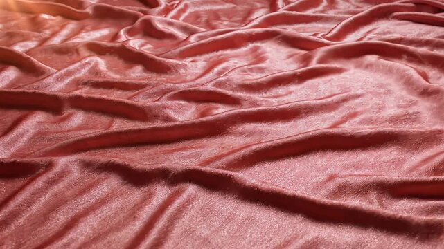 Elegant Rose Gold Silk Fabric Rippling Abstract Background