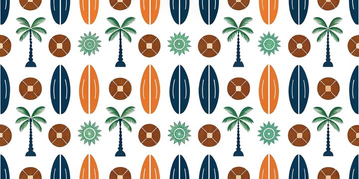 seamless pattern with surfing board
