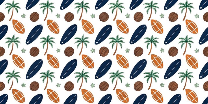 seamless pattern with surfing board