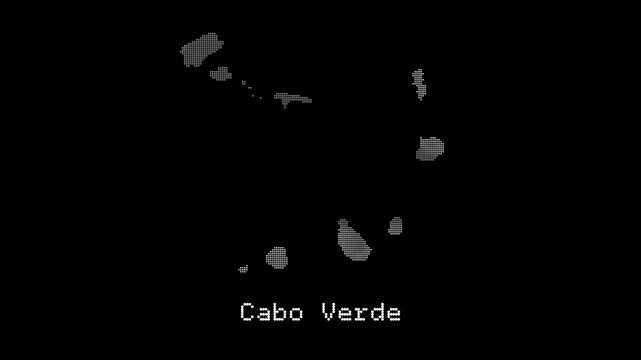 Cabo verde country map revealing on screen