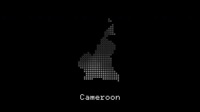 Cameroon digital country map animation on black background
