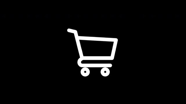 Animated shopping cart icon for online commerce