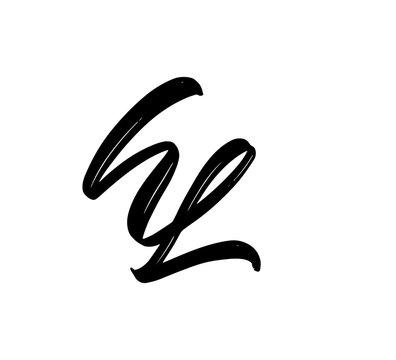 Initial Brush Lettering PNG for Branding, Logo, Typography, and Creative Design hl