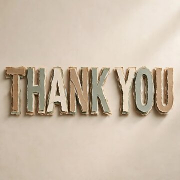 Handmade Paper Thank You Lettering