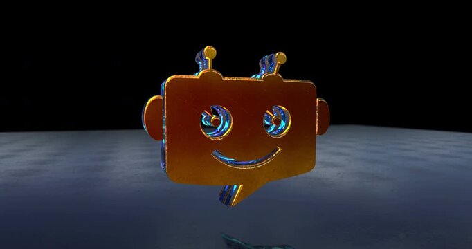 Chatbot ai assistant symbol 3d spectacular 