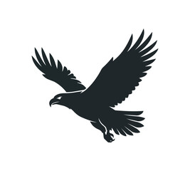 Fototapeta premium Silhouette of a Majestic Eagle in Flight.