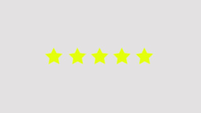 5 star rating concept animation on the background , Motion graphics of customer review concept.4k