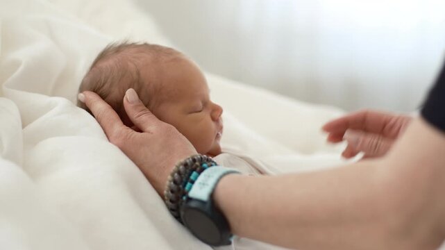 Newborn Baby Posing For Photographer At Photoshoot
