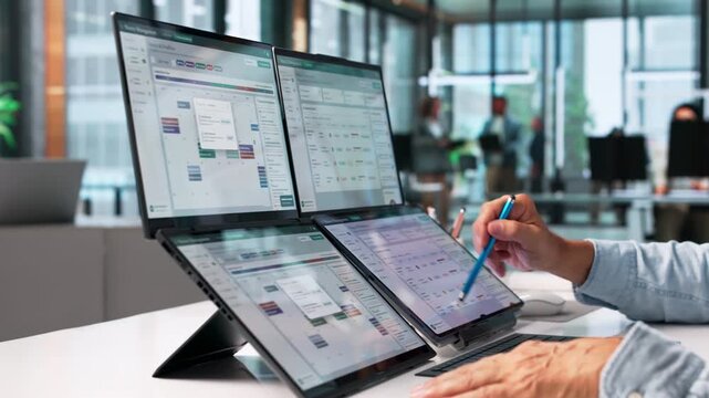 Lawyer Reviews Legal Case Deadlines On Laptop
